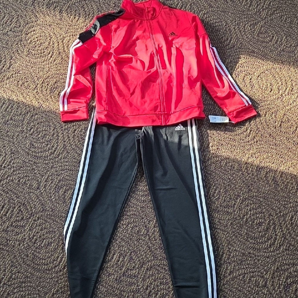 Adidas Red and Black Athletic Set